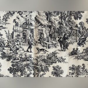 pair of custom curtains French country black & white Toile de jouy